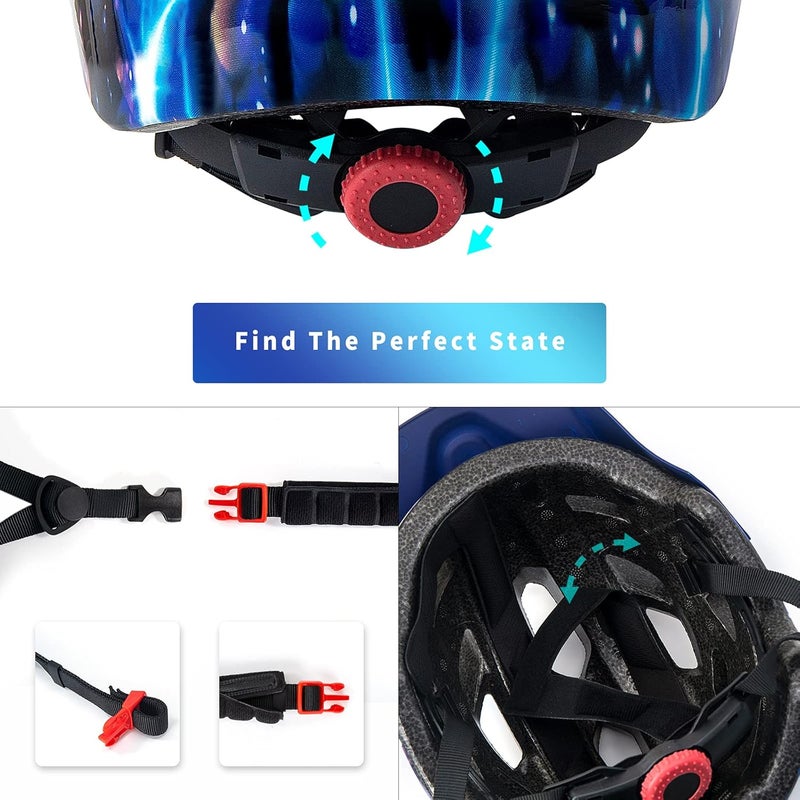 OnBros Kids Bike Helmet - Bike Helmets for 5-14 Boys or Girls with Visor, Children Bicycle Helmet for Skateboard Mountain Scooter Road Cycling, Lightweight and Adjustable 50-57CM - Image 5